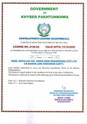 Electrical contractor licence document preview