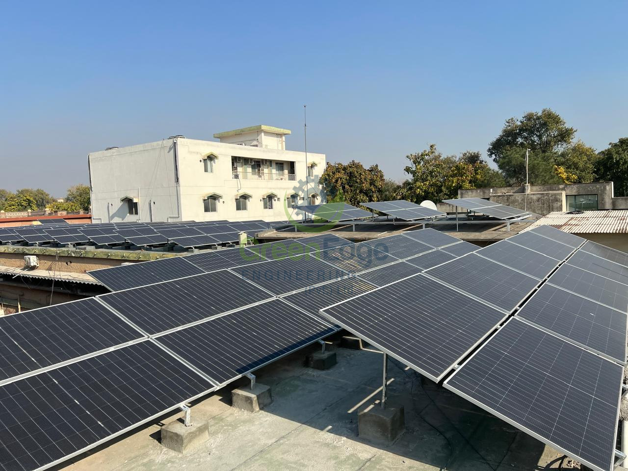 PV modules across the rooftop