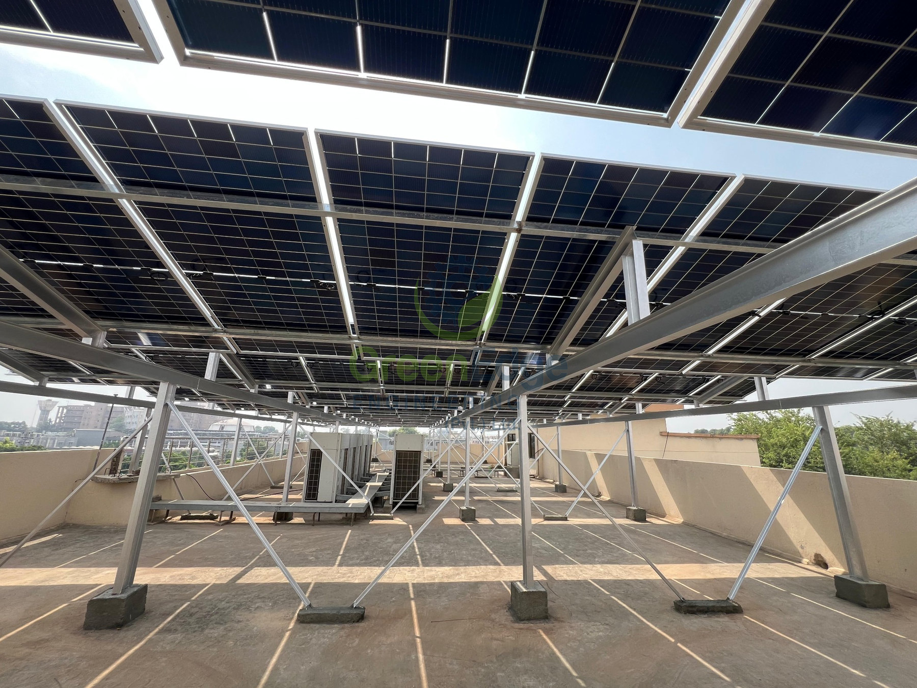 Underside of the rooftop PV modules