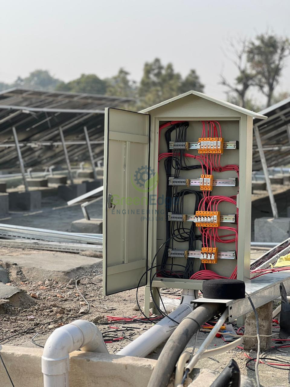 Rooftop electrical cabinet interior