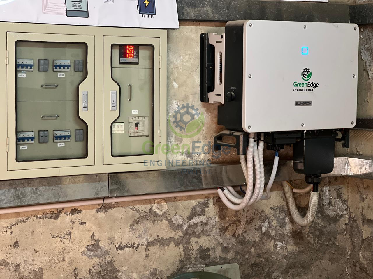 Inverter and adjacent metering cabinets