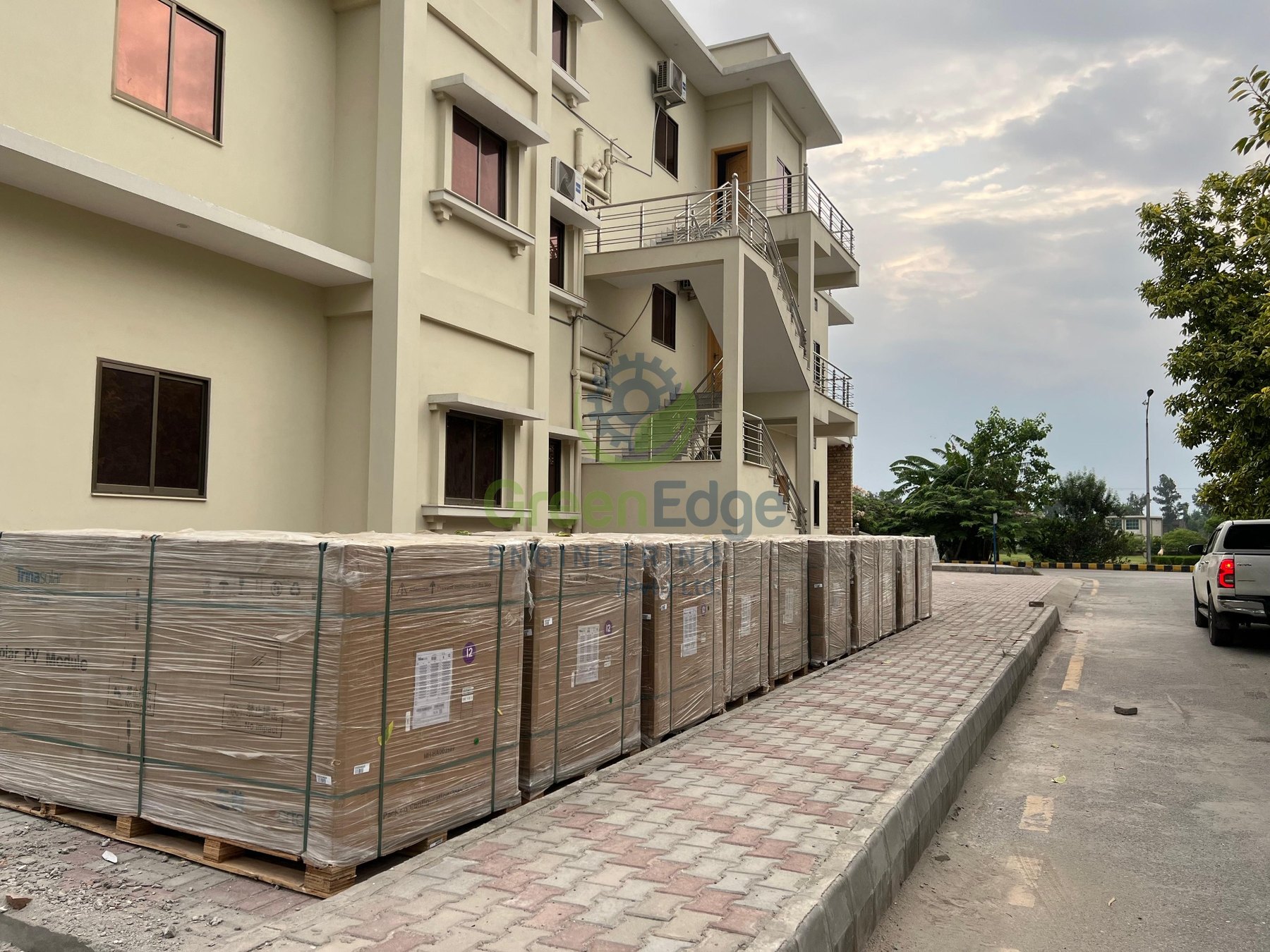 Equipment delivery at the project site